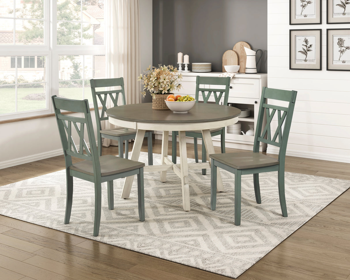 Ogden Teal Double X-Back Side Chair, Set of 2 from Homelegance - Luna Furniture