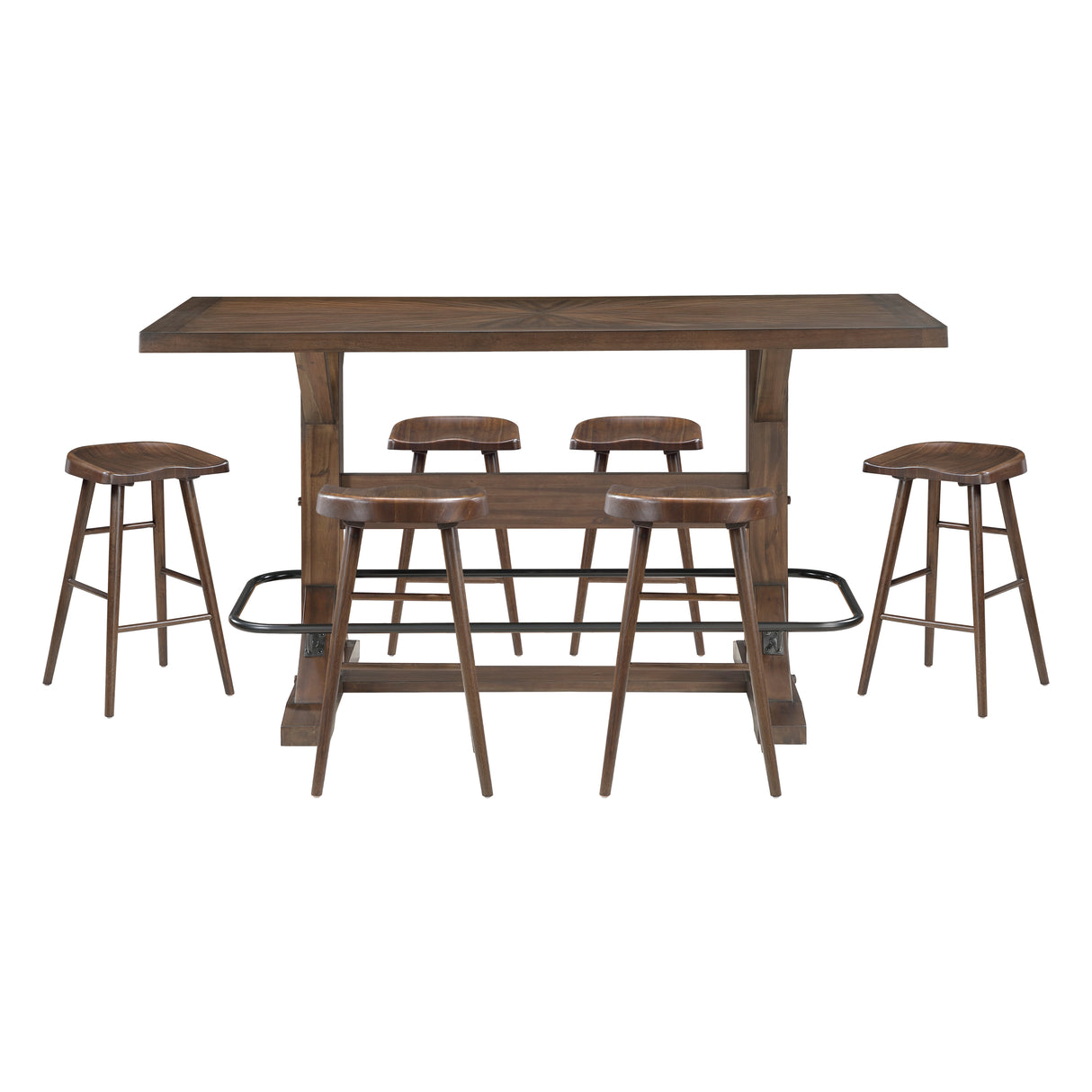 Oliver Brown 7-Piece Pub Height Dining Set from Homelegance - Luna Furniture