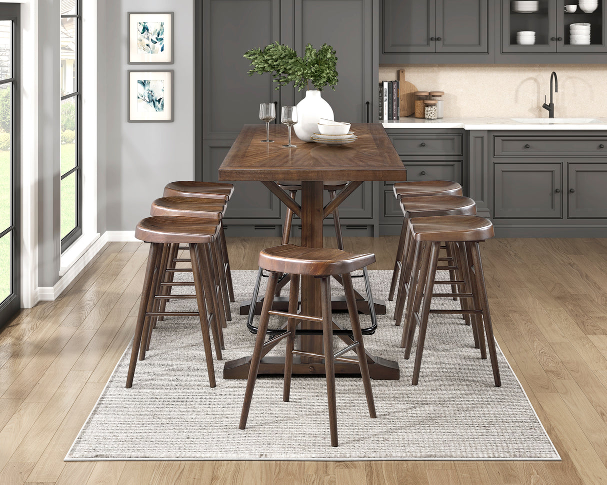 Oliver Brown Pub Height Dining Set from Homelegance - Luna Furniture
