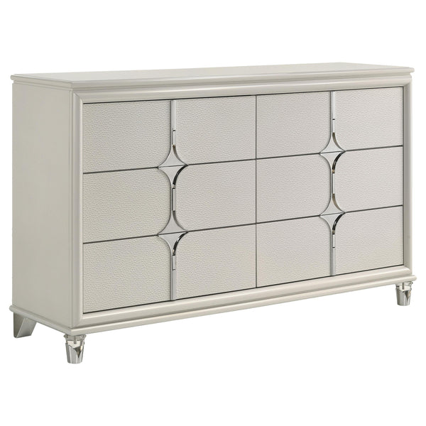 Olivia Pearl White 6-Drawer Dresser