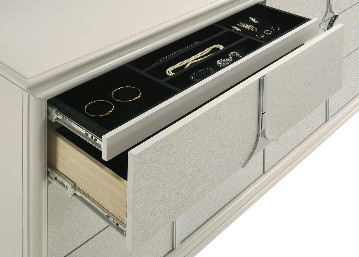 Olivia Pearl White 6-Drawer Dresser from Coaster - Luna Furniture