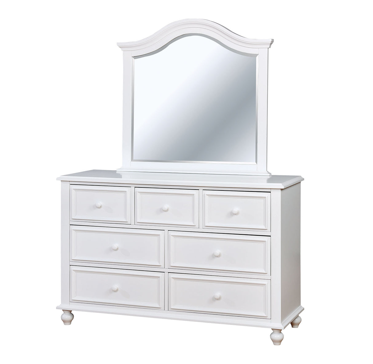Olivia White Mirror (Mirror Only) from Furniture of America - Luna Furniture