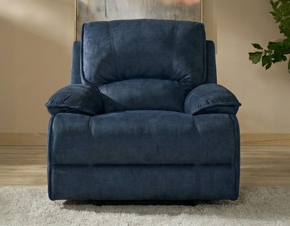 Olsen 3-Piece Dual-Power Reclining Set, Indigo – Sofa, Loveseat, Recliner from Steve Silver - Luna Furniture