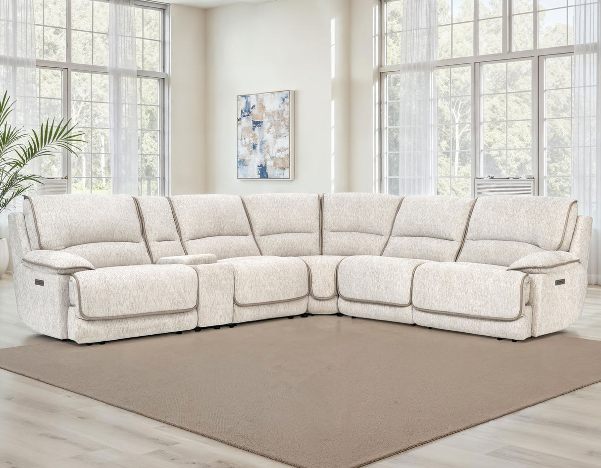 Olsen 6-Piece Dual-Power Zero-Gravity Reclining Sectional, Dove from Steve Silver - Luna Furniture