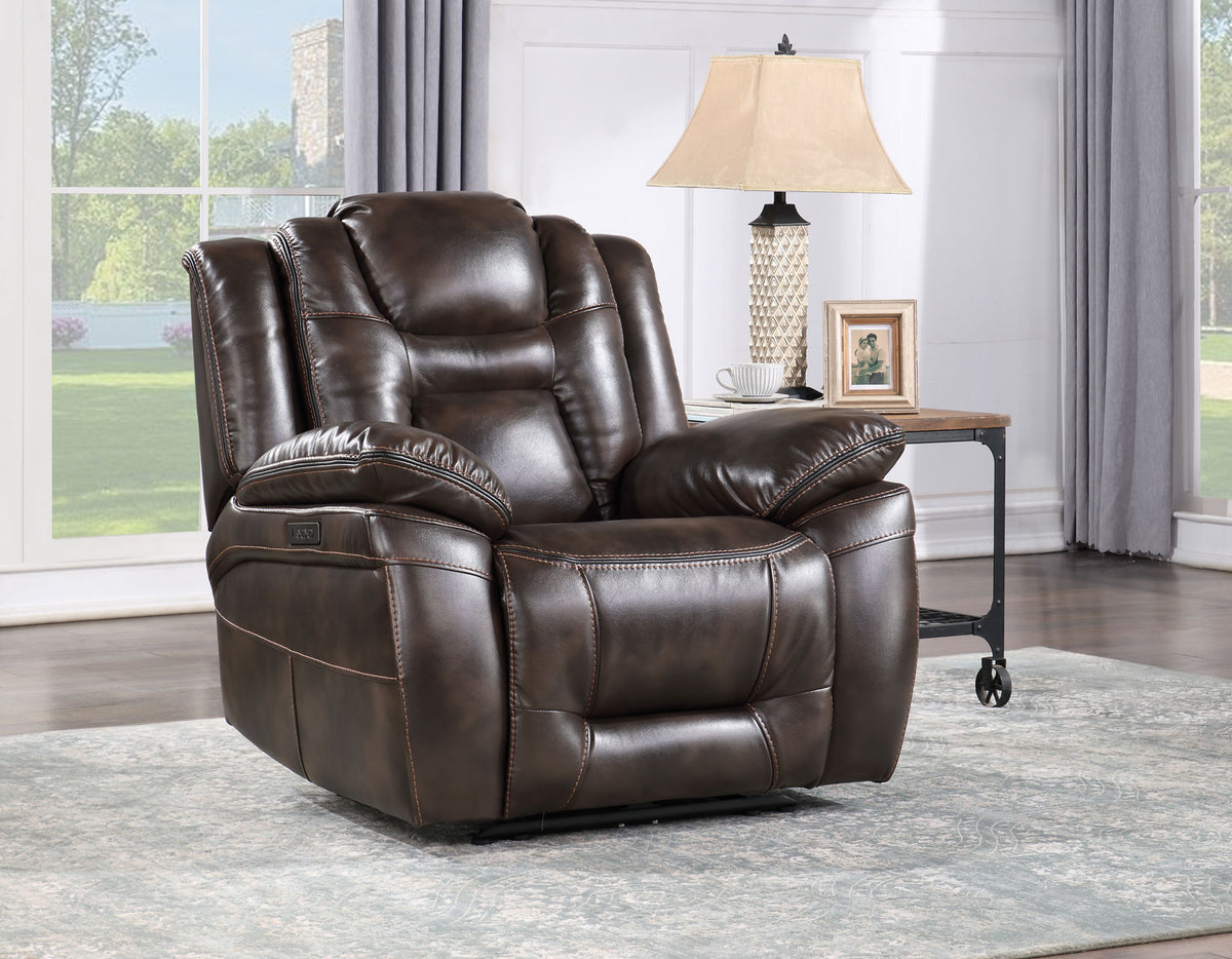 Oportuna Coffee 3-Piece Dual Power Reclining Living Room Set from Steve Silver - Luna Furniture