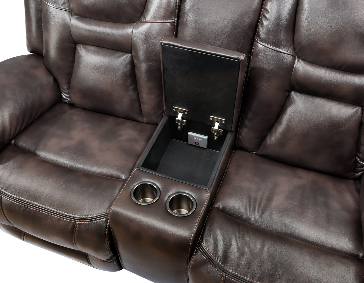Oportuna Coffee 3-Piece Dual Power Reclining Living Room Set from Steve Silver - Luna Furniture