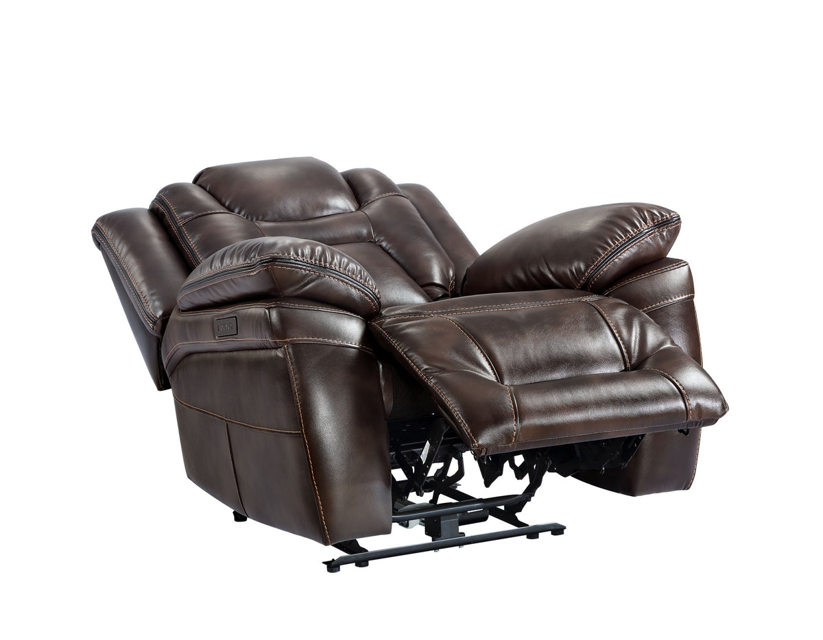 Oportuna Coffee 3-Piece Dual Power Reclining Living Room Set from Steve Silver - Luna Furniture
