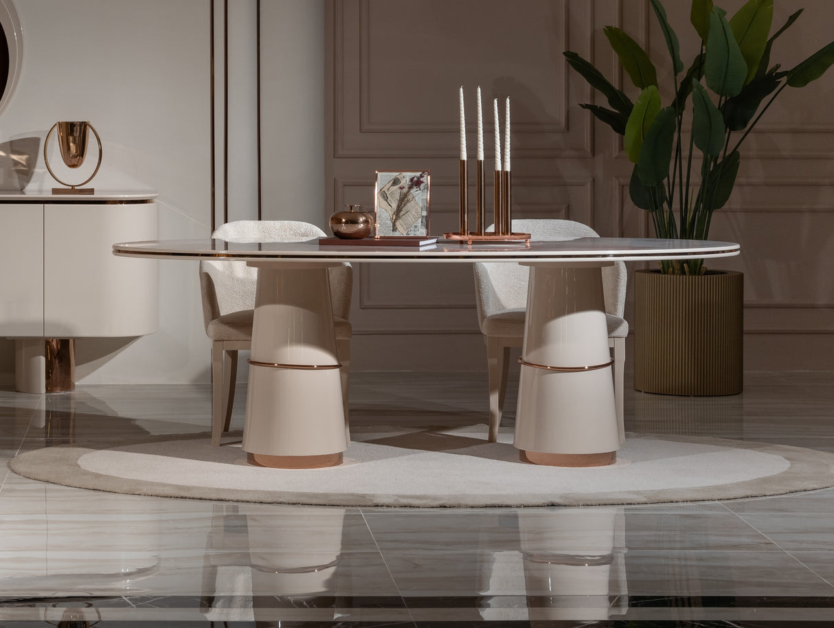 Opulenze Oval Dining Table from Luna Luxury - Luna Furniture