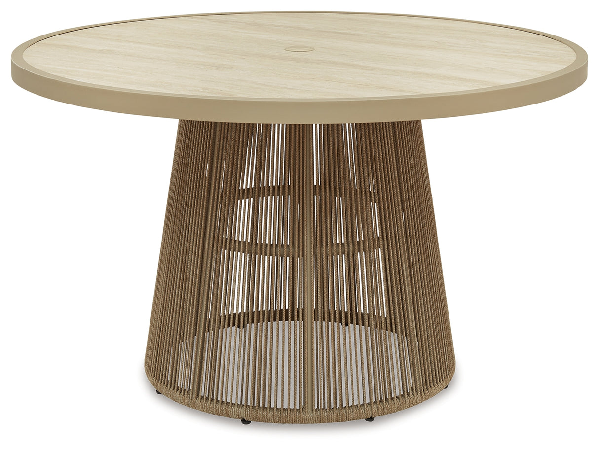 Orchard Beach Beige Outdoor Dining Table from Ashley - Luna Furniture