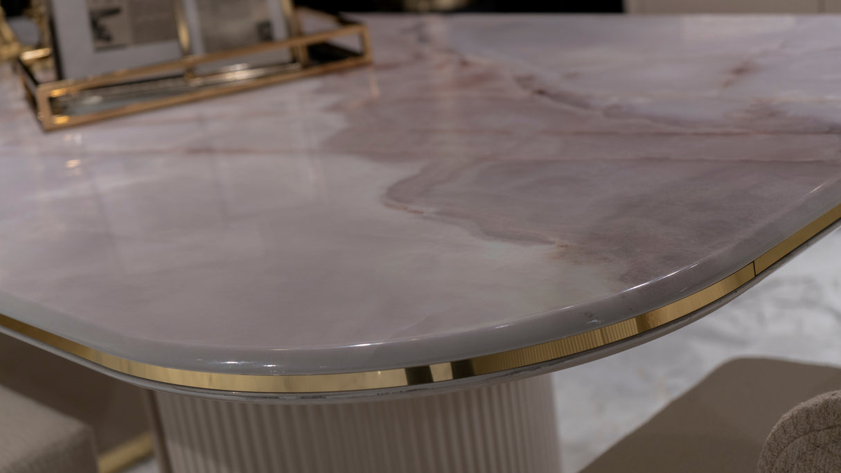 Orsino Rounded Rectangular Dining Table from Luna Luxury - Luna Furniture