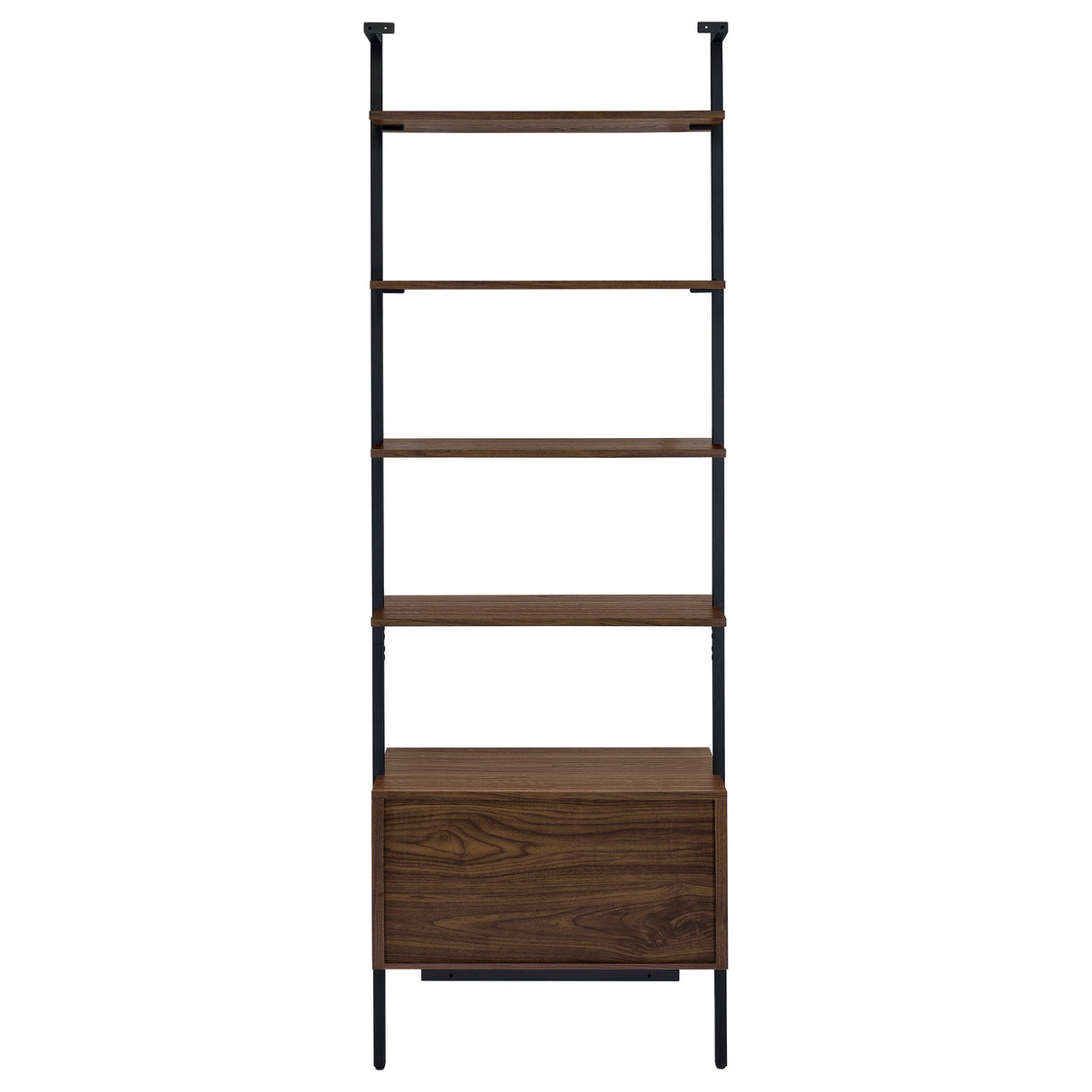 Owens Walnut 31-inch 4-Shelf Storage Wall Bookshelf from Coaster - Luna Furniture