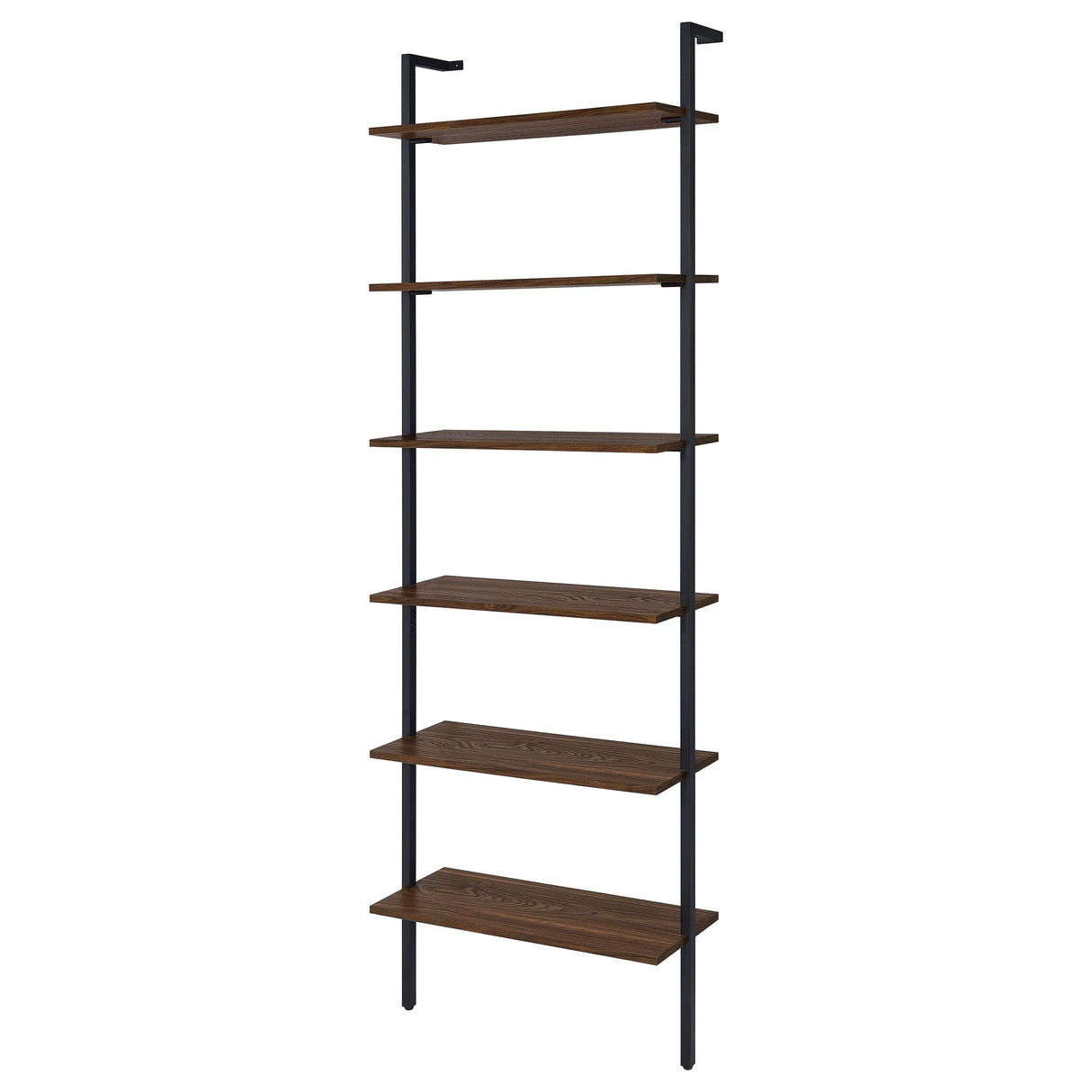 Owens Walnut 31-inch 6-Shelf Wall Bookshelf from Coaster - Luna Furniture
