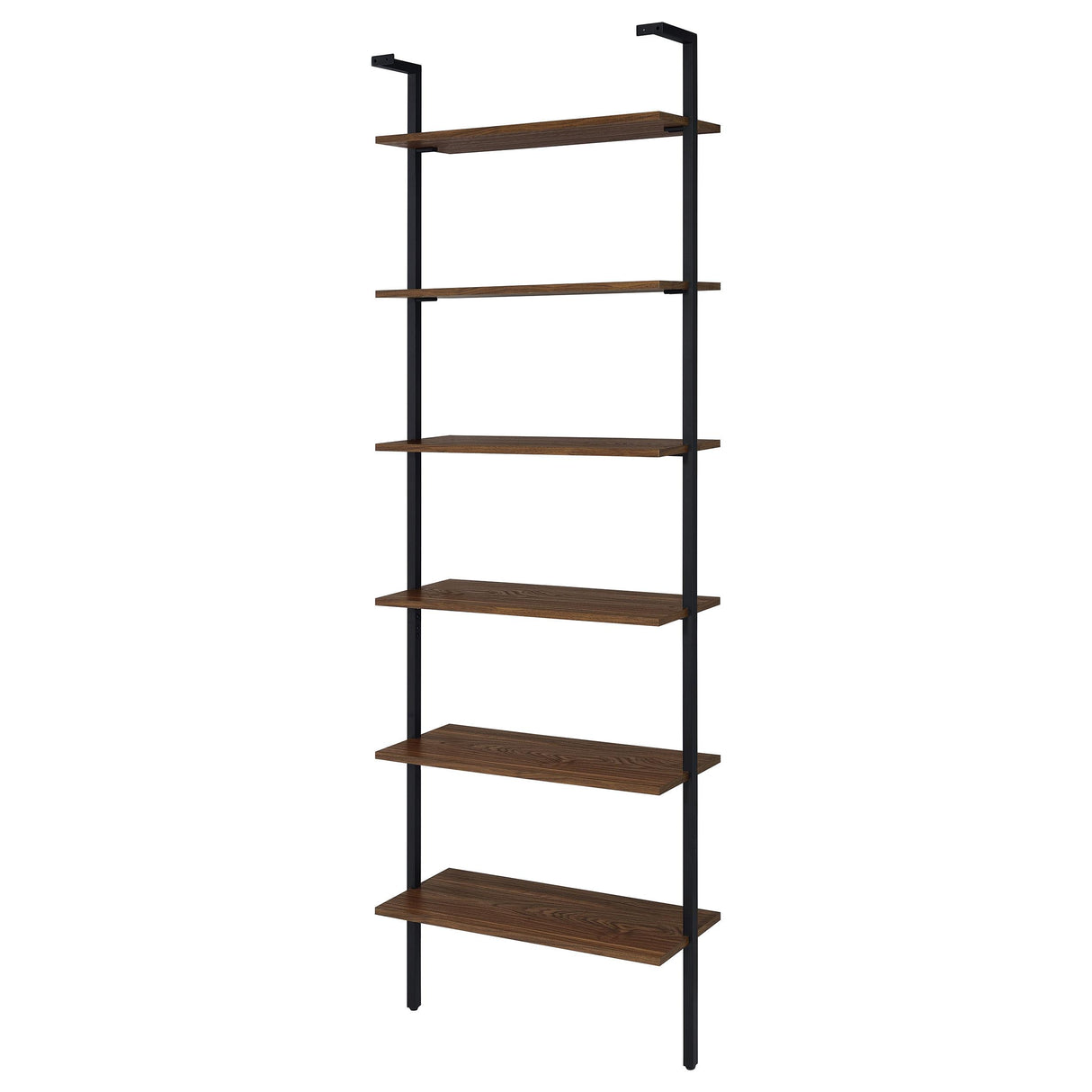Owens Walnut 31-inch 6-Shelf Wall Bookshelf from Coaster - Luna Furniture