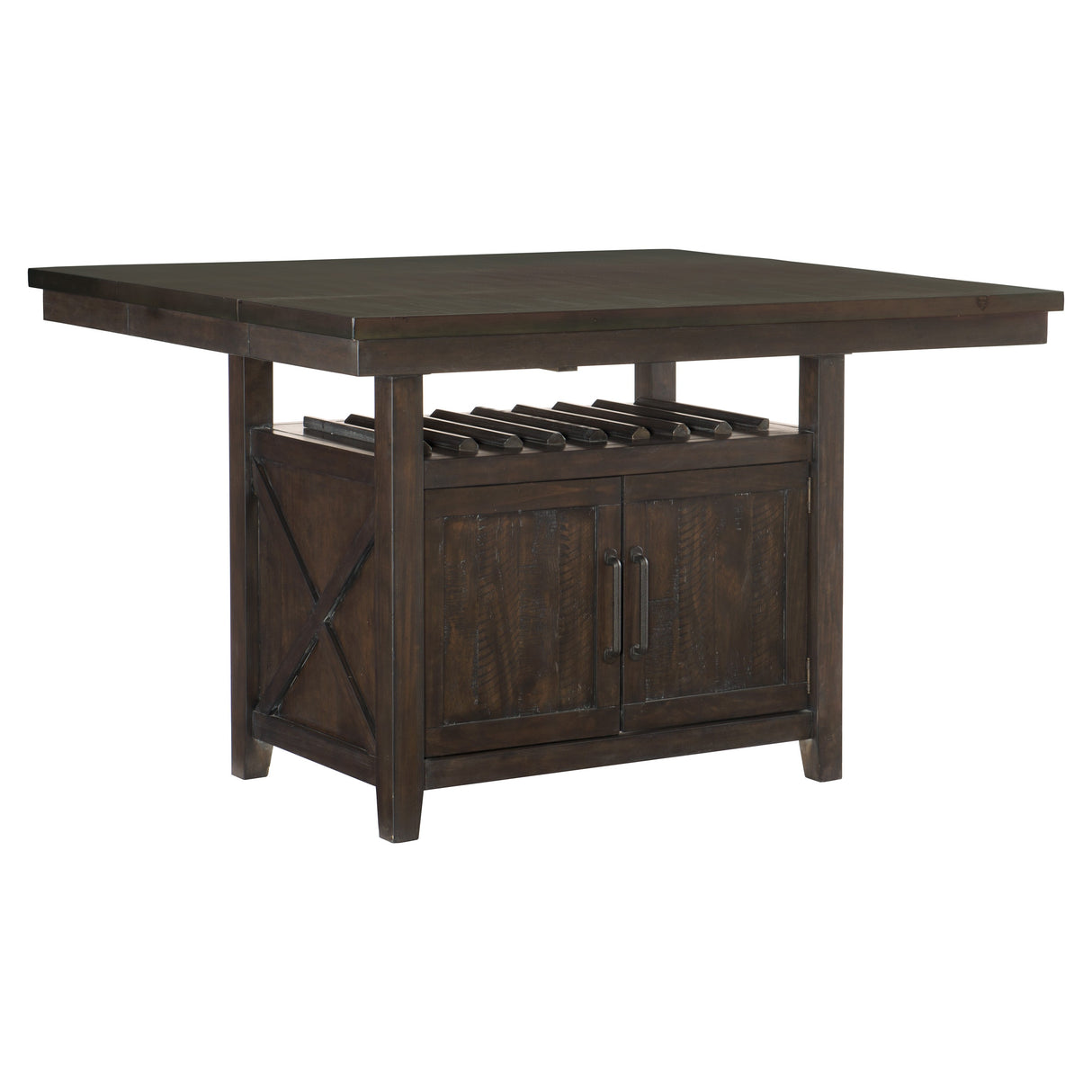 Oxton Dark Cherry/Baltimore Espresso Fabric 5-Piece Extendable Counter Height Set from Homelegance - Luna Furniture
