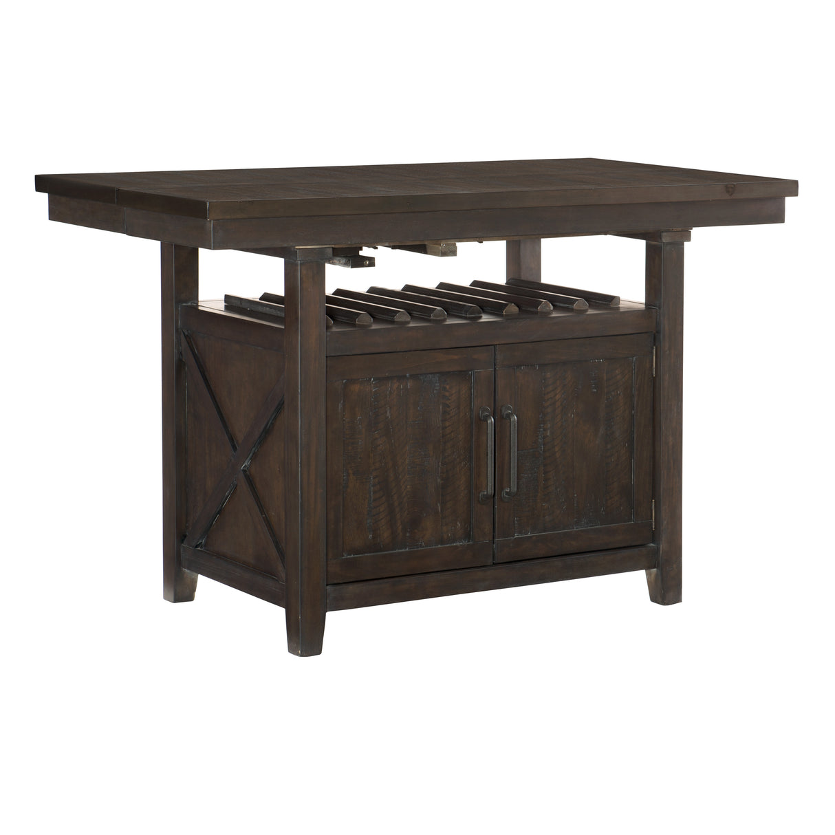 Oxton Dark Cherry/Espresso Faux Leather 7-Piece Extendable Counter Height Set from Homelegance - Luna Furniture