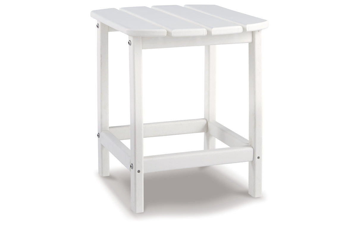 Sundown Treasure Outdoor Chair with End Table in White from Ashley Furniture - Luna Furniture