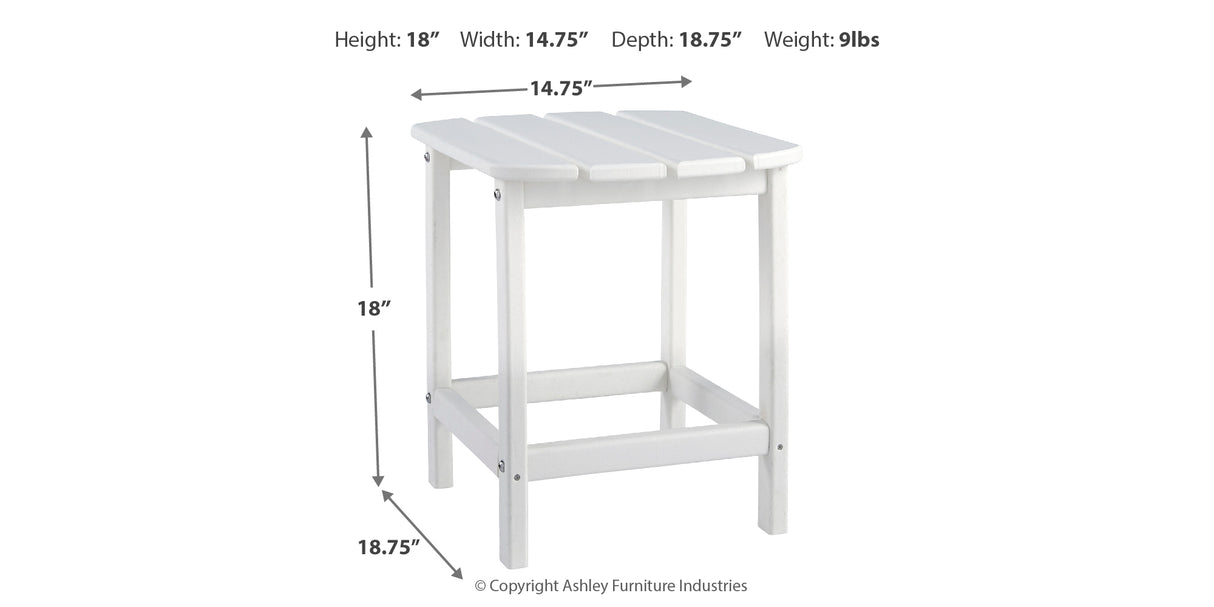 Sundown Treasure 2 Outdoor Chairs with End Table in White from Ashley - Luna Furniture