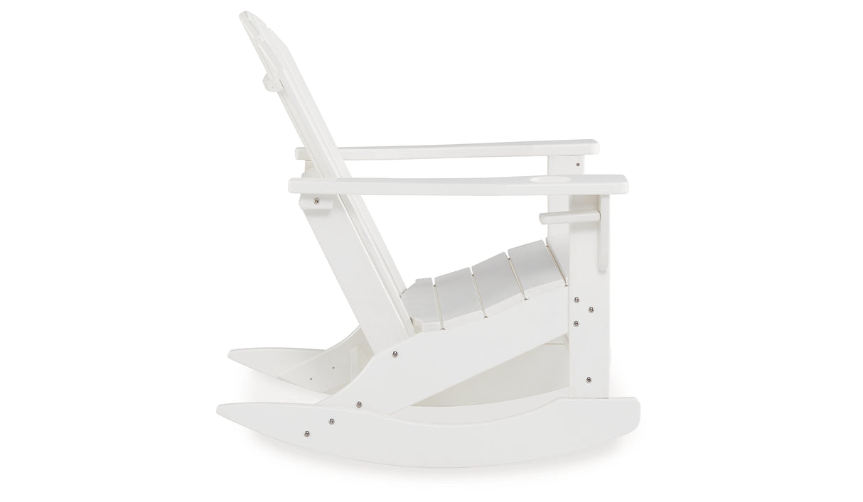 Sundown Treasure White Outdoor Rocking Chair from Ashley - Luna Furniture
