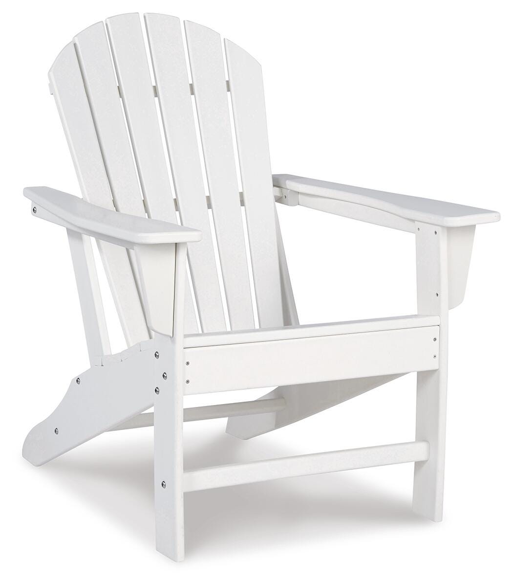 Sundown Treasure Outdoor Chair with End Table in White from Ashley Furniture - Luna Furniture