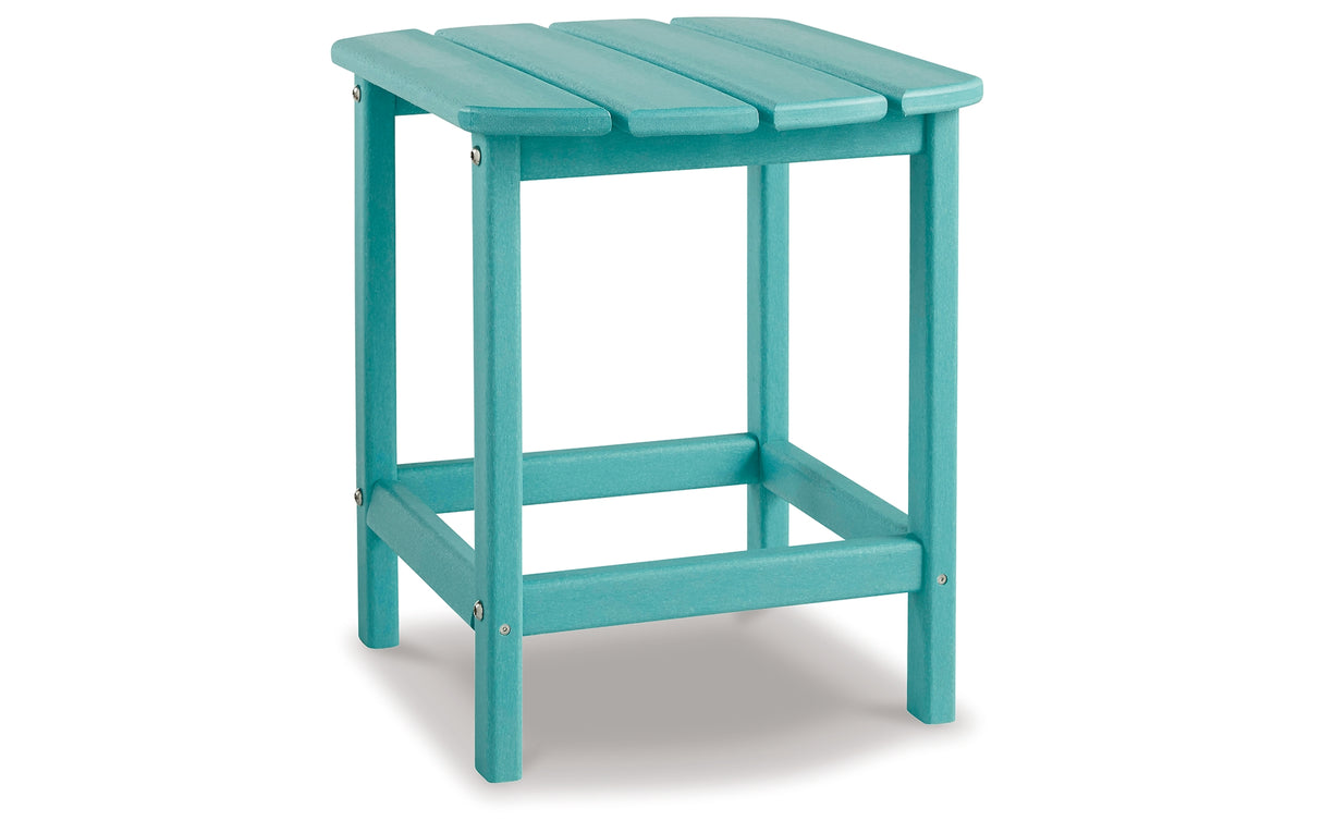 Sundown Treasure Outdoor Chair with End Table in Turquoise from Ashley Furniture - Luna Furniture