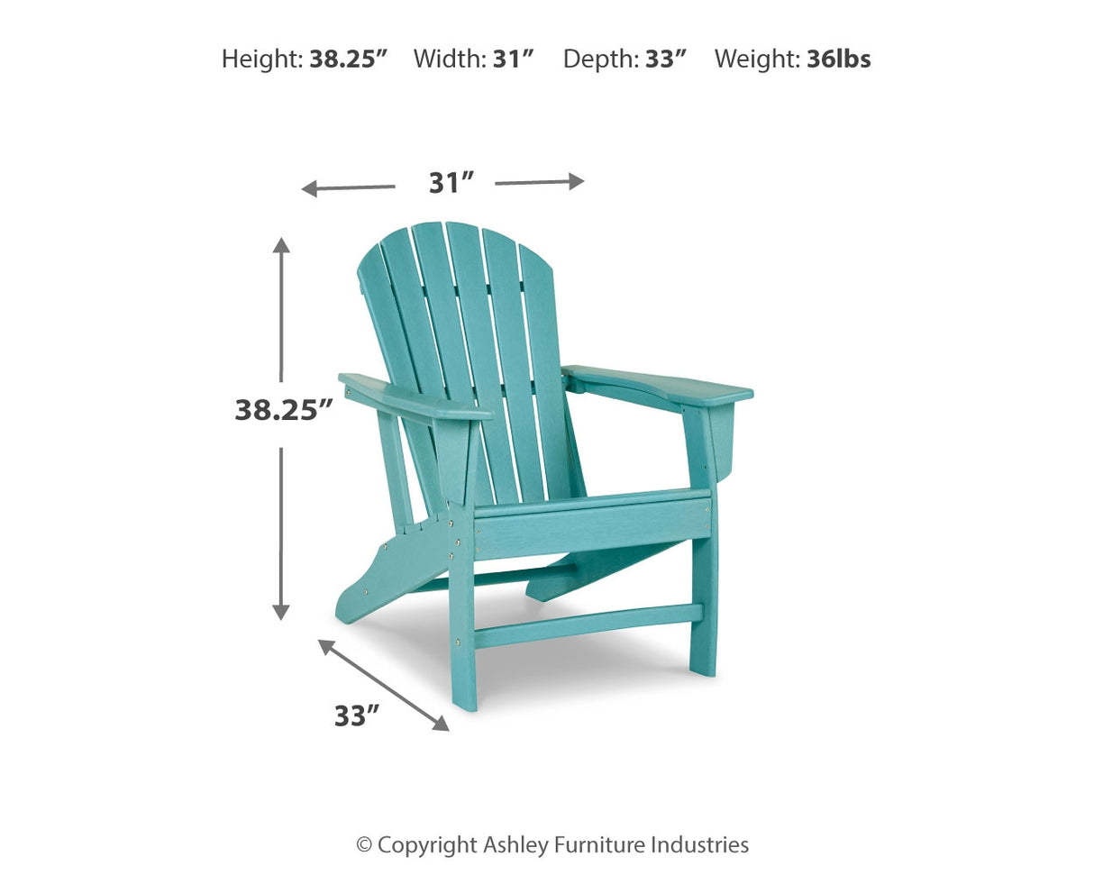 Sundown Treasure Outdoor Chair with End Table in Turquoise from Ashley - Luna Furniture