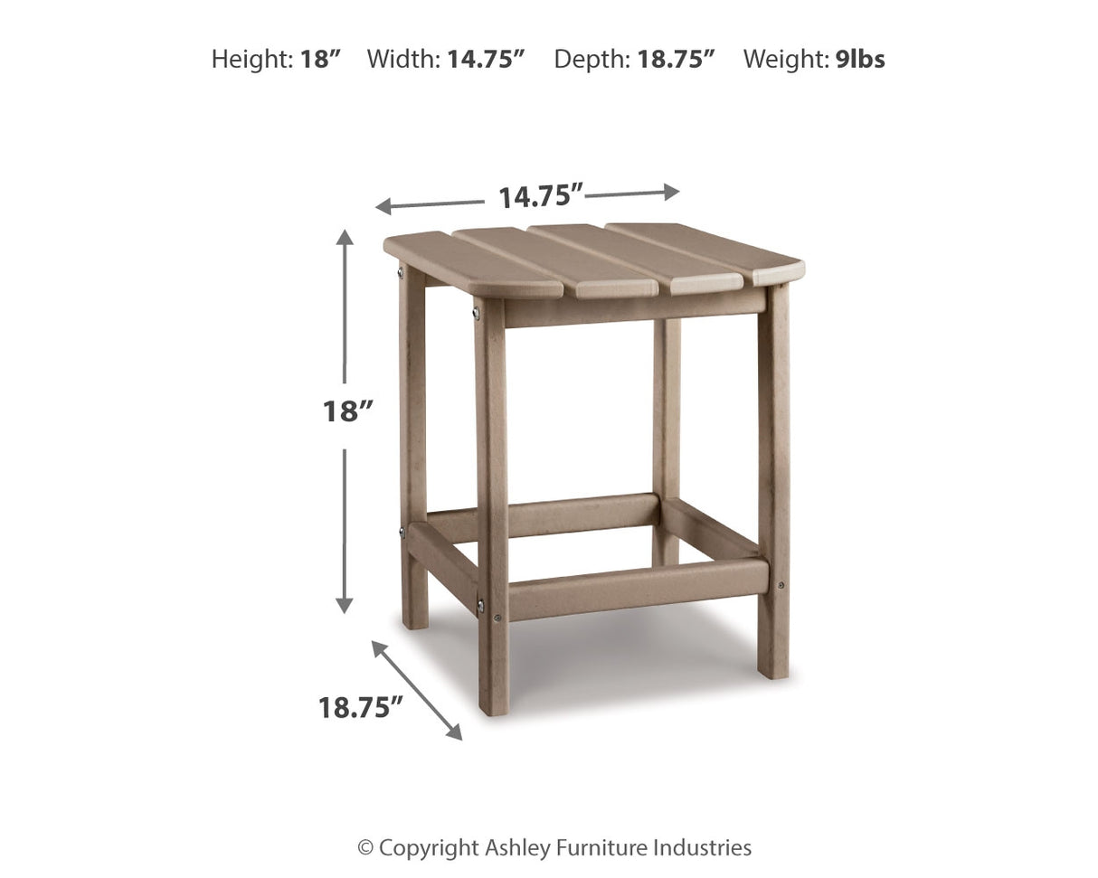 Sundown Treasure Outdoor Chair with End Table in Driftwood from Ashley - Luna Furniture