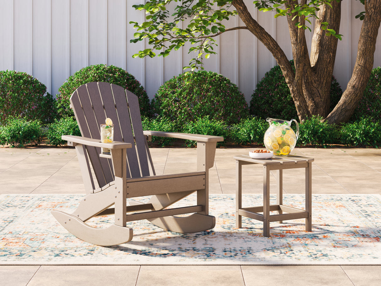 Sundown Treasure Outdoor Chair with End Table in Driftwood from Ashley - Luna Furniture