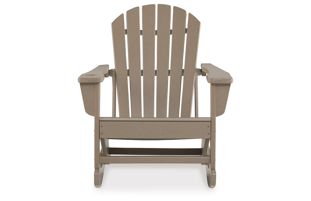Sundown Treasure Driftwood Outdoor Rocking Chair from Ashley - Luna Furniture