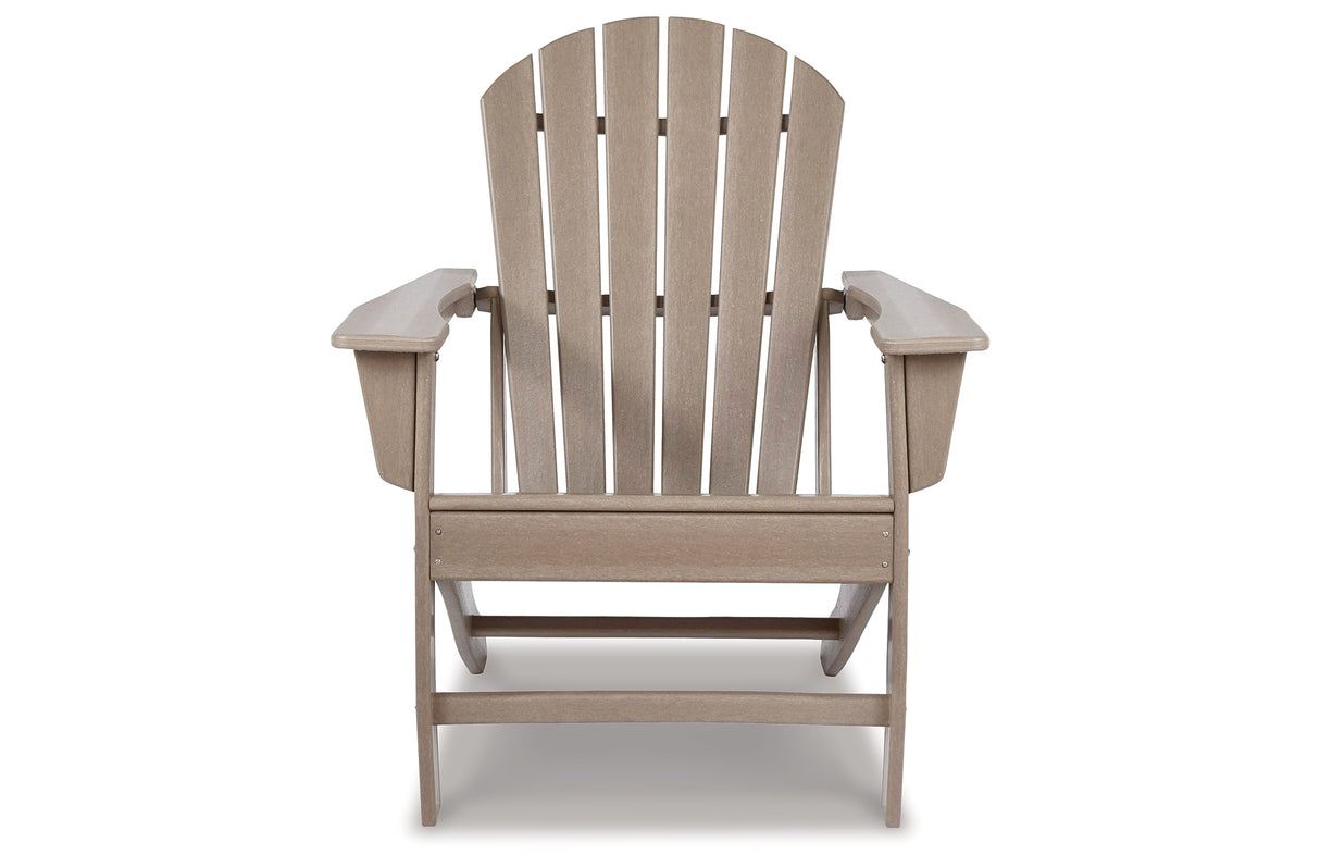 Sundown Treasure Driftwood 4 Adirondack Chairs and Outdoor End Table from Ashley - Luna Furniture