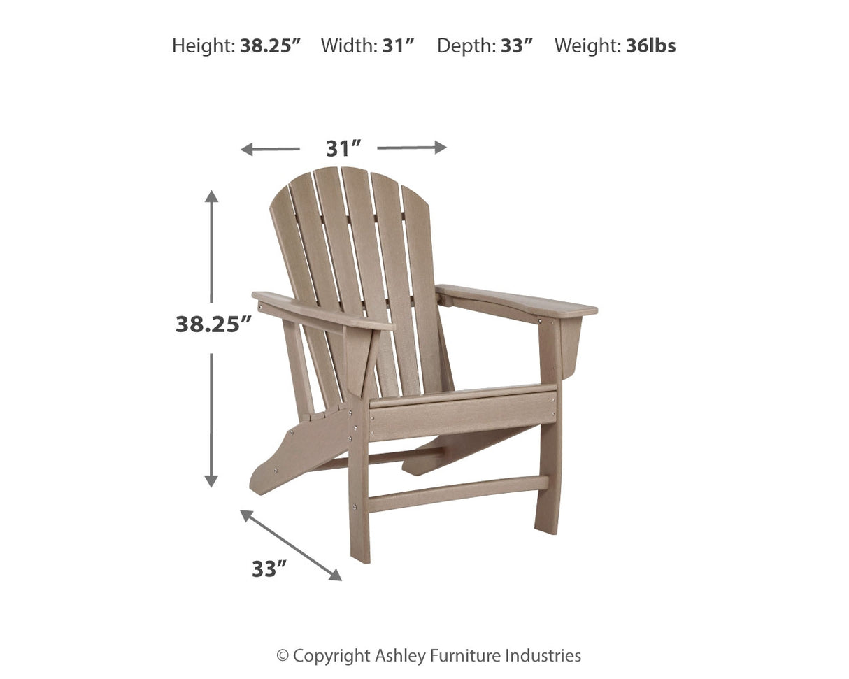 Sundown Treasure Outdoor Chair with End Table in Driftwood from Ashley - Luna Furniture