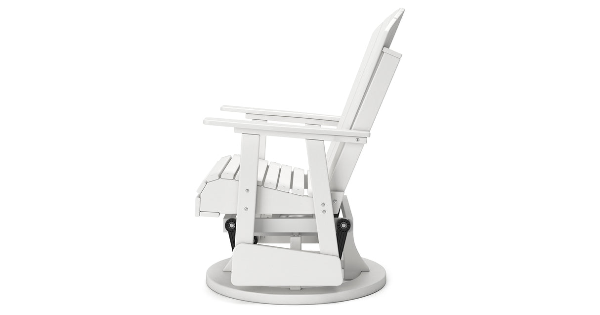 Hyland wave White Outdoor Swivel Glider Chair from Ashley Furniture - Luna Furniture