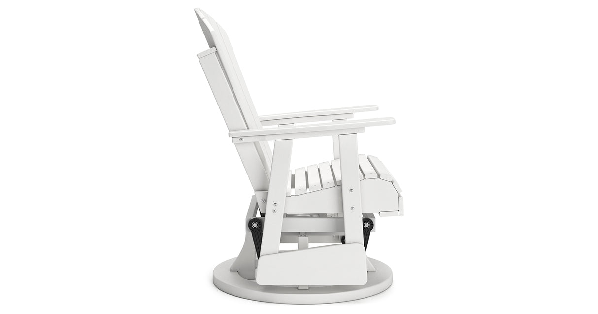 Hyland wave White Outdoor Swivel Glider Chair from Ashley Furniture - Luna Furniture