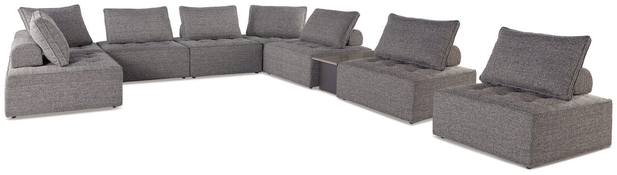 Bree Zee 8-Piece Outdoor Sectional with Lounge Chair in Brown from Ashley Furniture - Luna Furniture