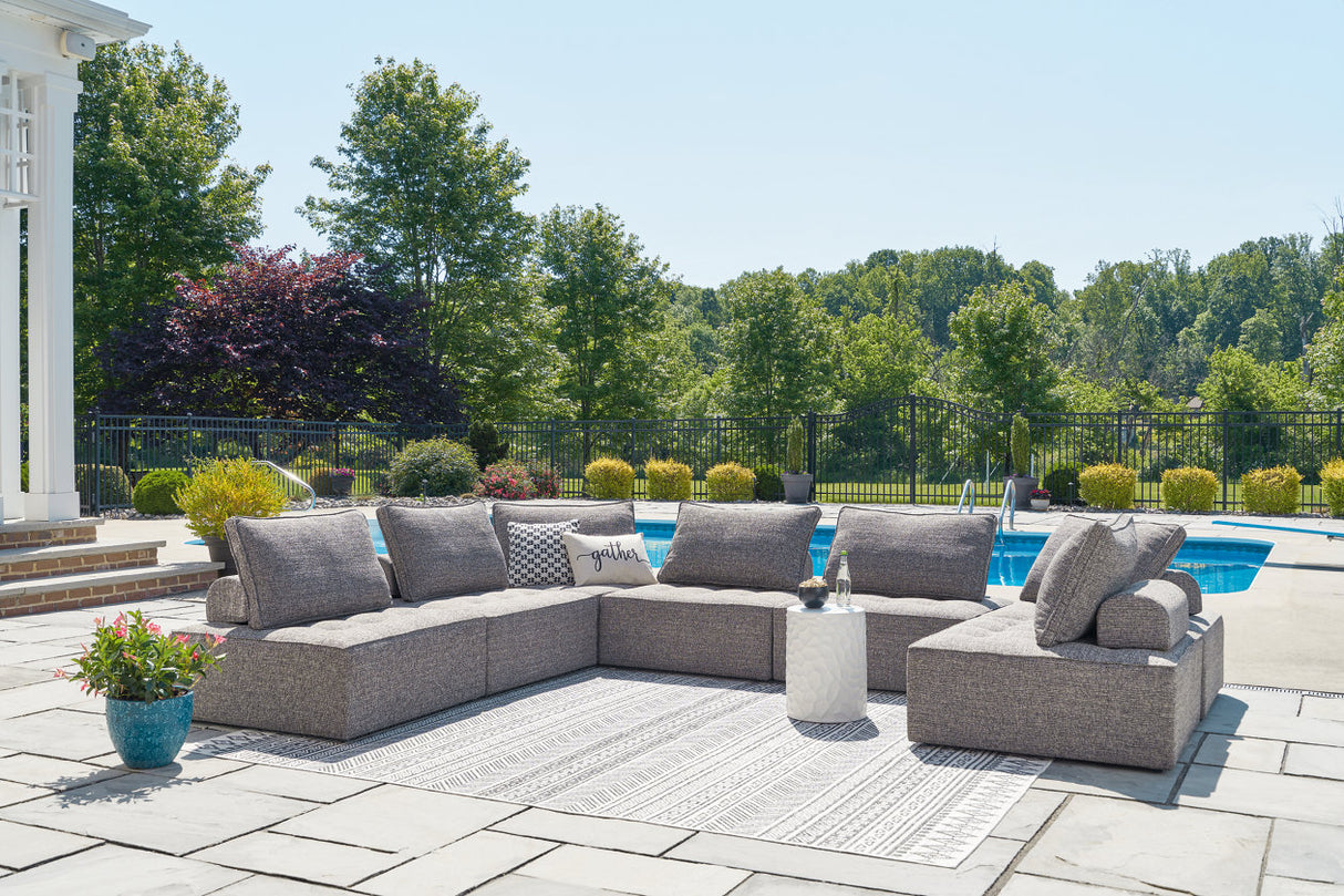 Bree Zee Brown 7-Piece Outdoor Sectional from Ashley - Luna Furniture