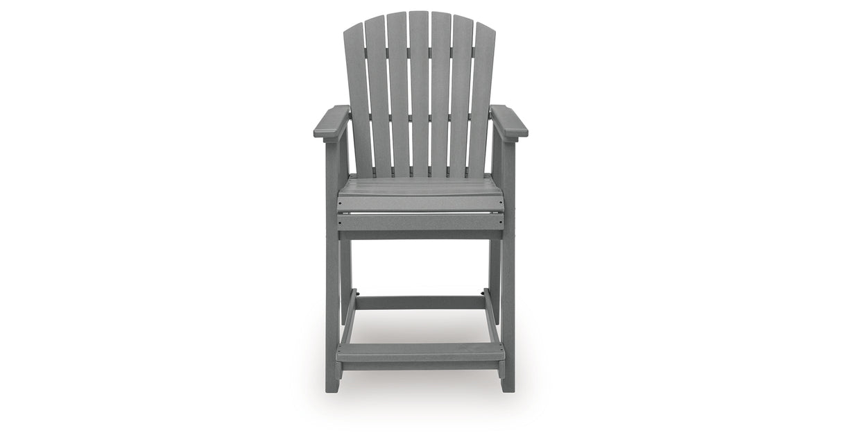 Sanctuary Beach Dark Gray Outdoor Counter Height Bar Stool (Set of 2) from Ashley Furniture - Luna Furniture