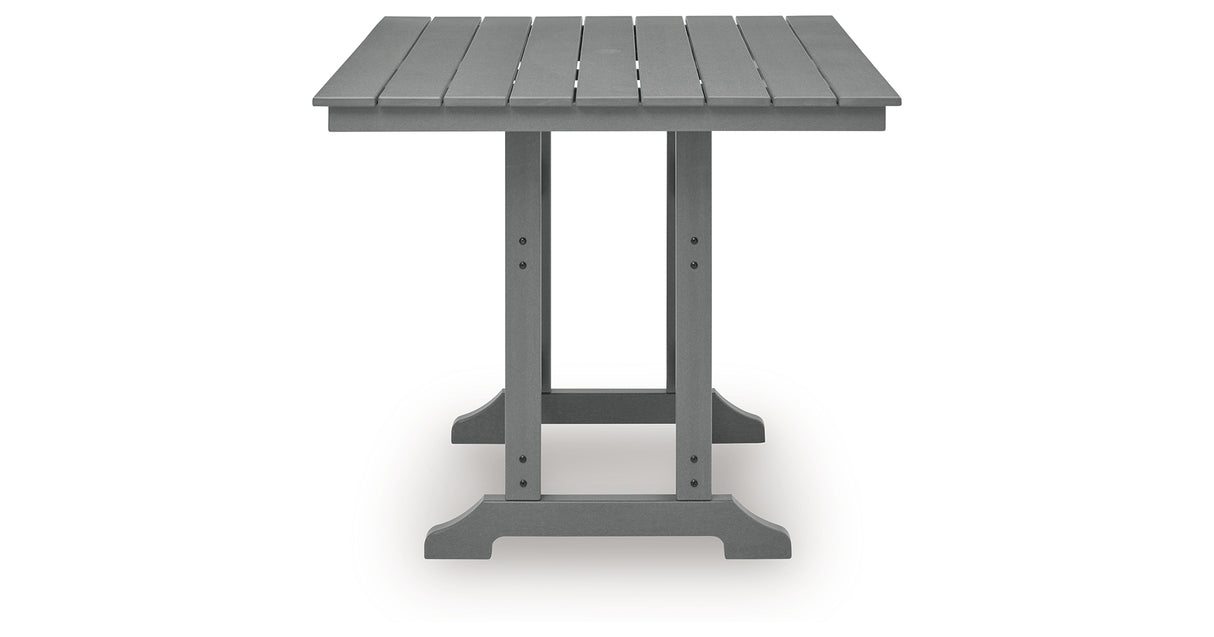 Sanctuary Beach Dark Gray Outdoor Counter Height Dining Table from Ashley Furniture - Luna Furniture