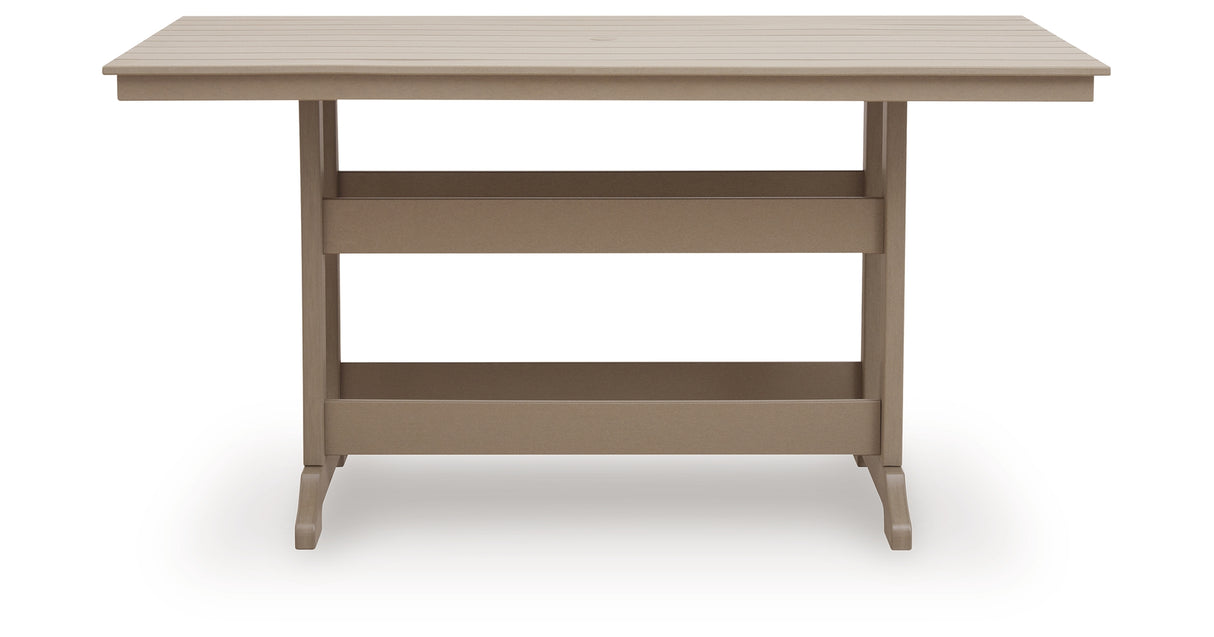 Seacliff Beach Medium Brown Outdoor Counter Height Dining Table from Ashley - Luna Furniture