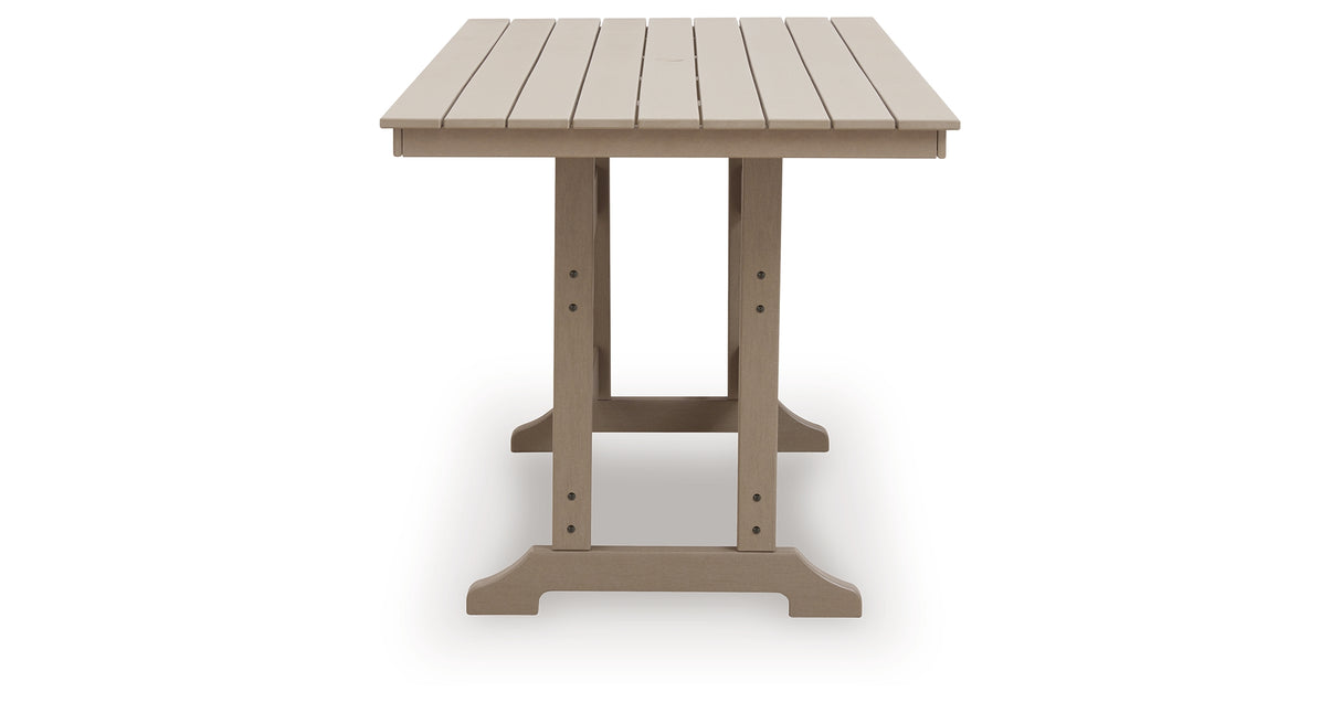 Seacliff Beach Medium Brown Outdoor Counter Height Dining Table from Ashley - Luna Furniture