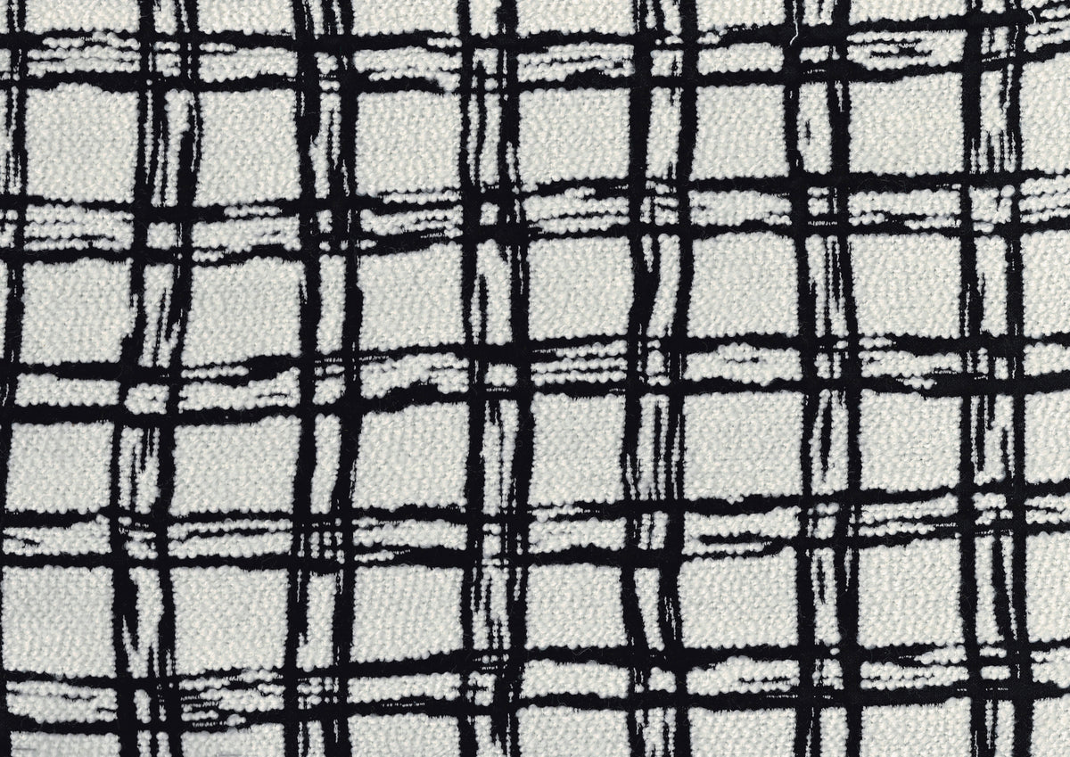 Easley Black/White Jacquard Pouf