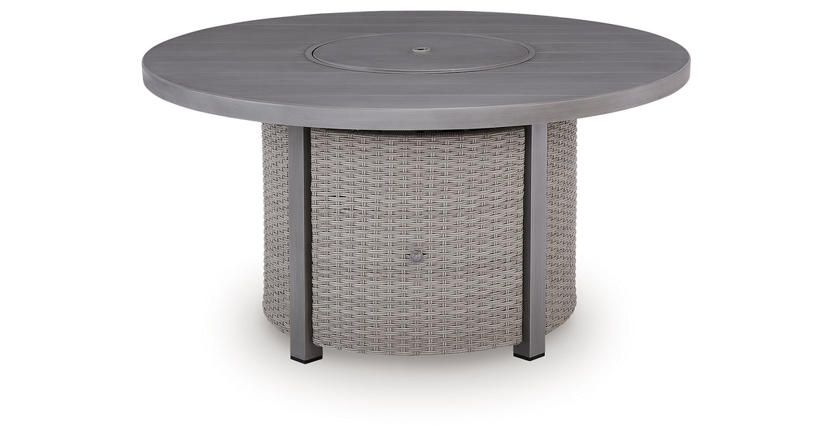 Half Moon Beach Gray Outdoor Fire Pit Table from Ashley Furniture - Luna Furniture