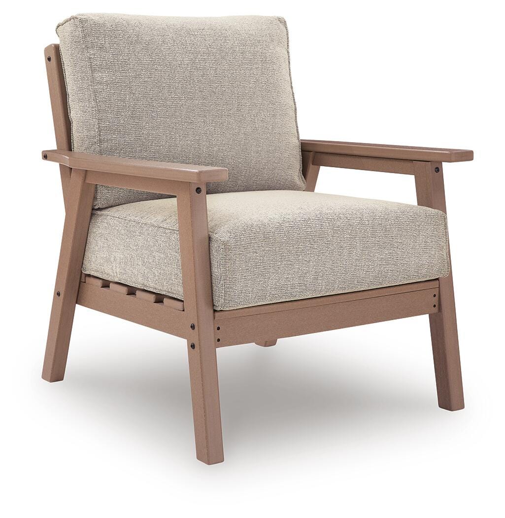 Grover Beach Driftwood Outdoor Lounge Chair with Cushion (Set of 2) from Ashley Furniture - Luna Furniture