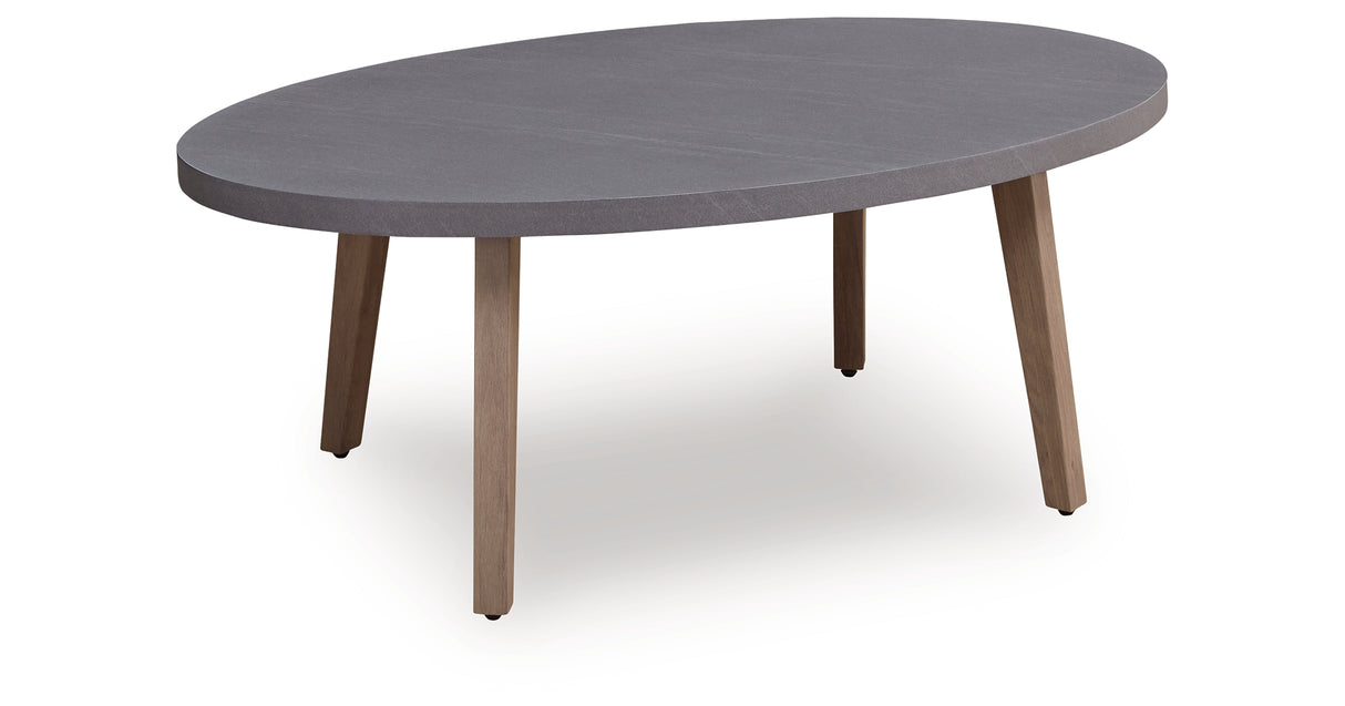 Harmony Headlands Natural/Gray Outdoor Coffee Table from Ashley - Luna Furniture