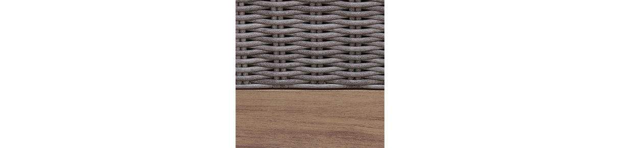 Harmony Headlands Natural/Gray Outdoor Sofa with Cushion from Ashley - Luna Furniture