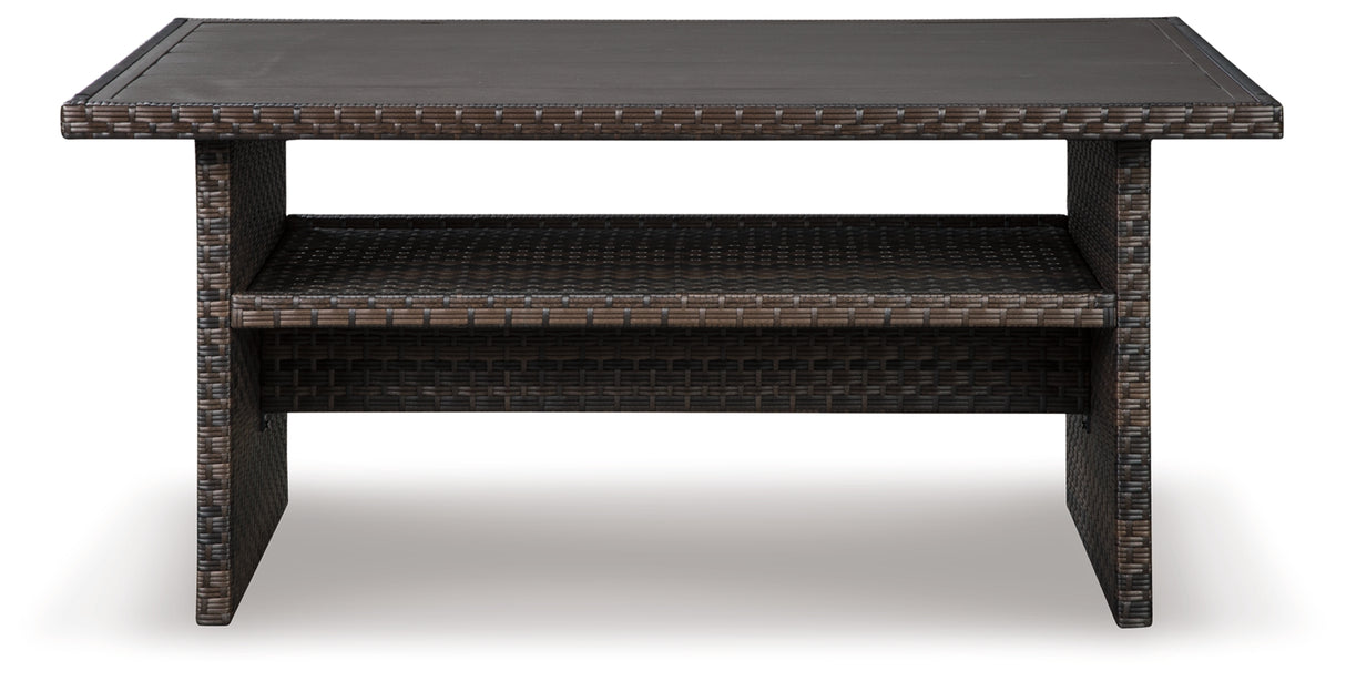 Easy Isle Dark Brown/Beige Multi-Use Table from Ashley Furniture - Luna Furniture