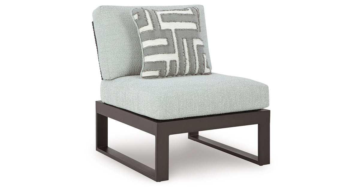 Beachloft Black/Gray 4-Piece Outdoor Sectional from Ashley Furniture - Luna Furniture