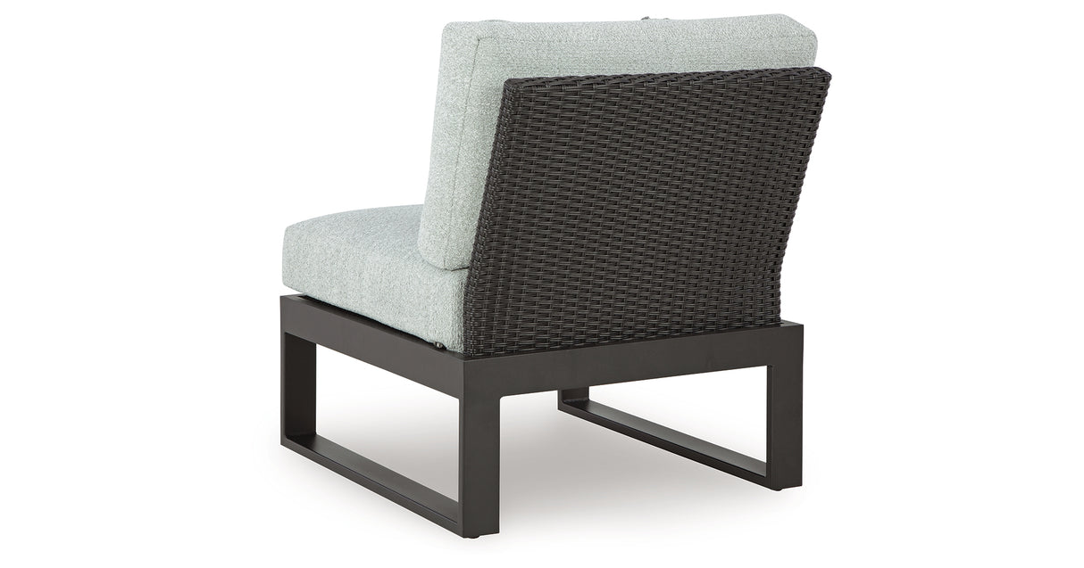 Beachloft Black/Gray 4-Piece Outdoor Sectional from Ashley Furniture - Luna Furniture