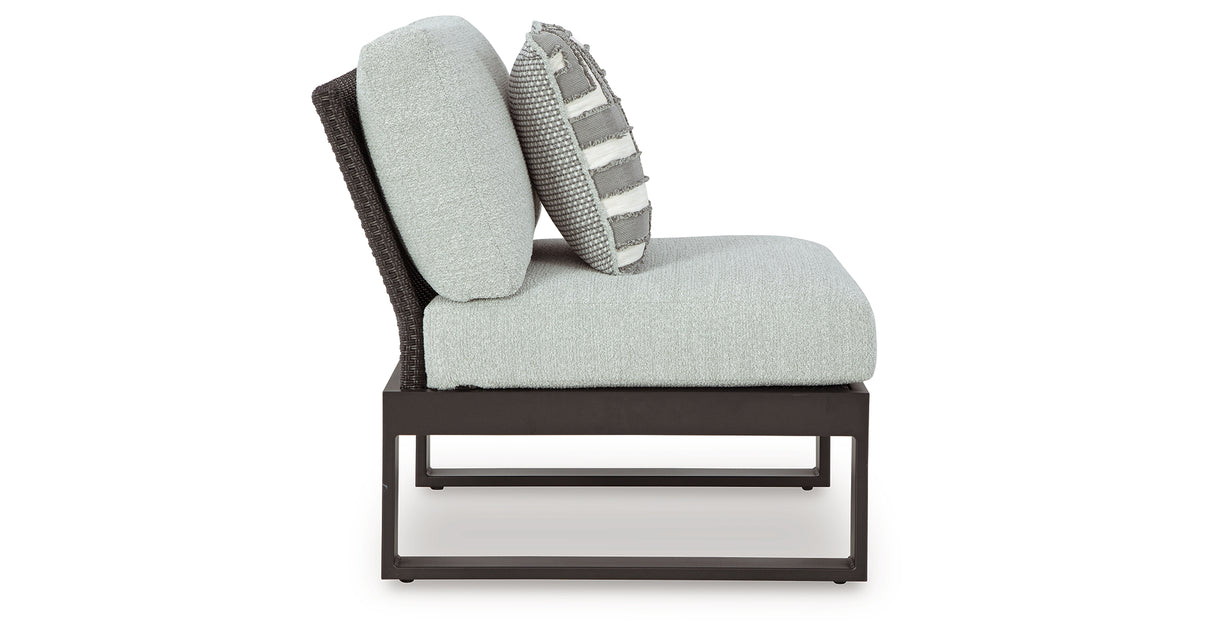 Beachloft Black/Gray 4-Piece Outdoor Sectional from Ashley Furniture - Luna Furniture