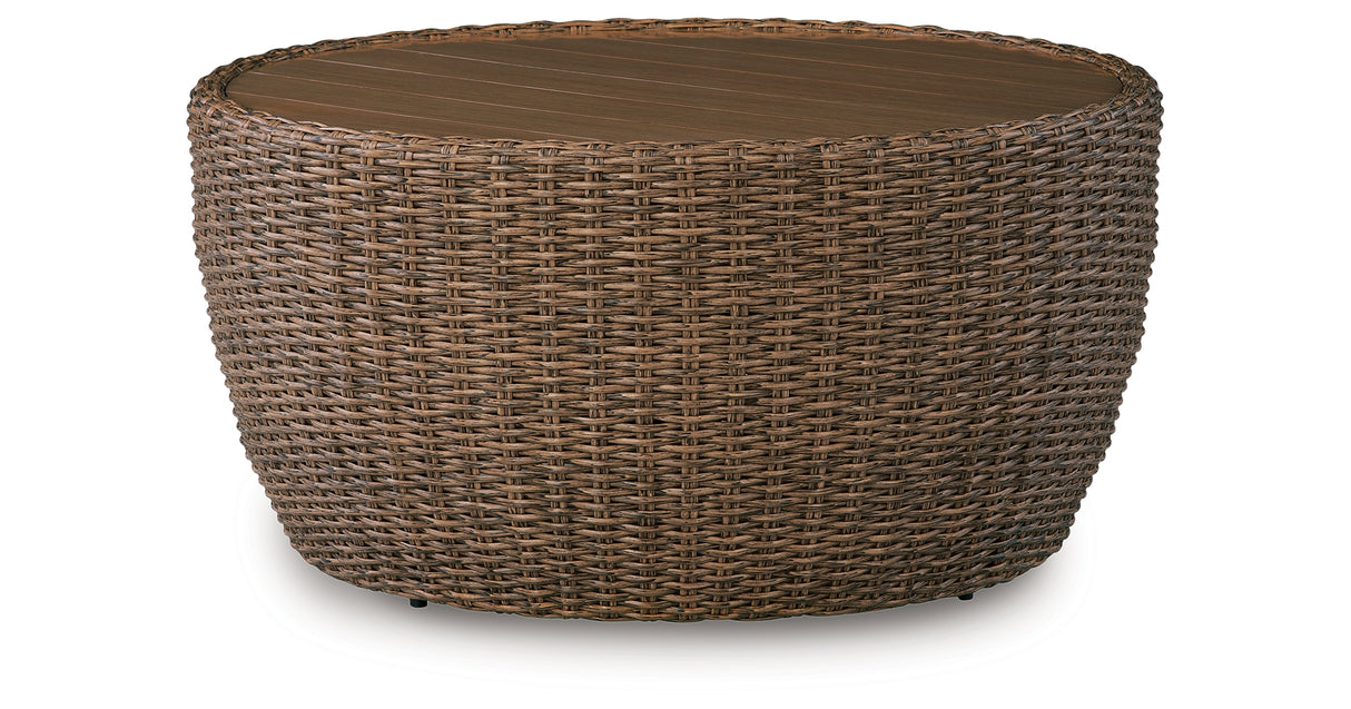 Double Point Beige Outdoor Coffee Table from Ashley Furniture - Luna Furniture
