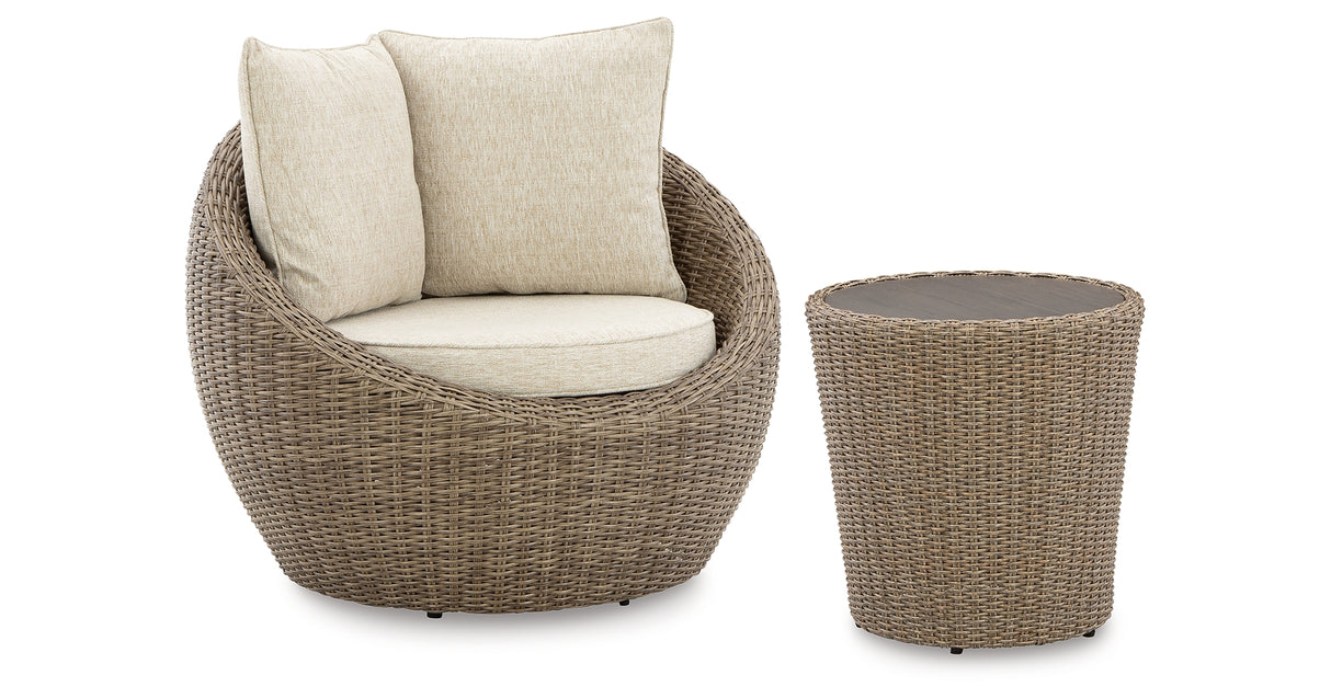 Danson 2 Swivel Lounge Chairs and End Table from Ashley Furniture - Luna Furniture