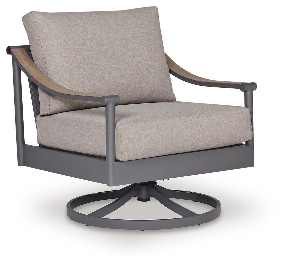Ocean Beach Outdoor Sofa with 2 Lounge Chairs in Gray from Ashley Furniture - Luna Furniture